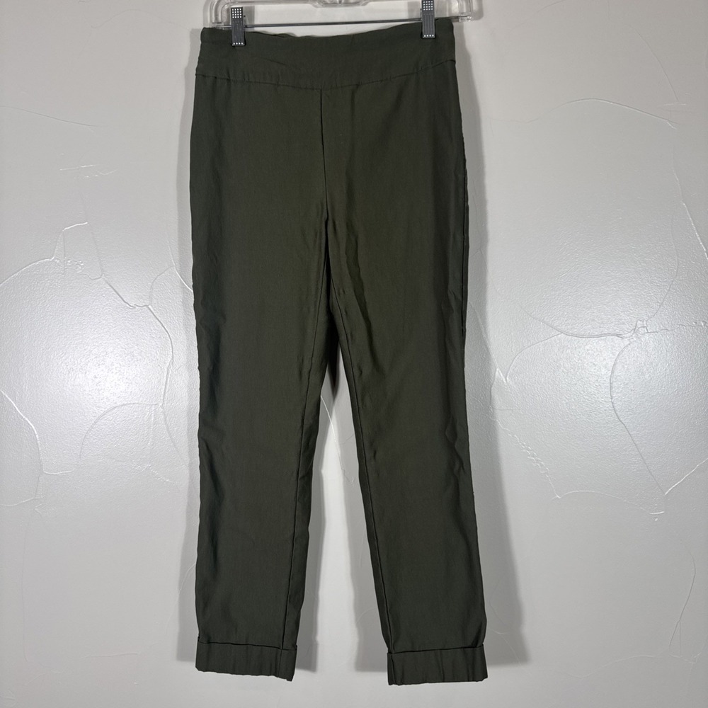 Tribal Women's Soft Pants Pull On Elastic Waist With Control‎ Top Size 8 Green